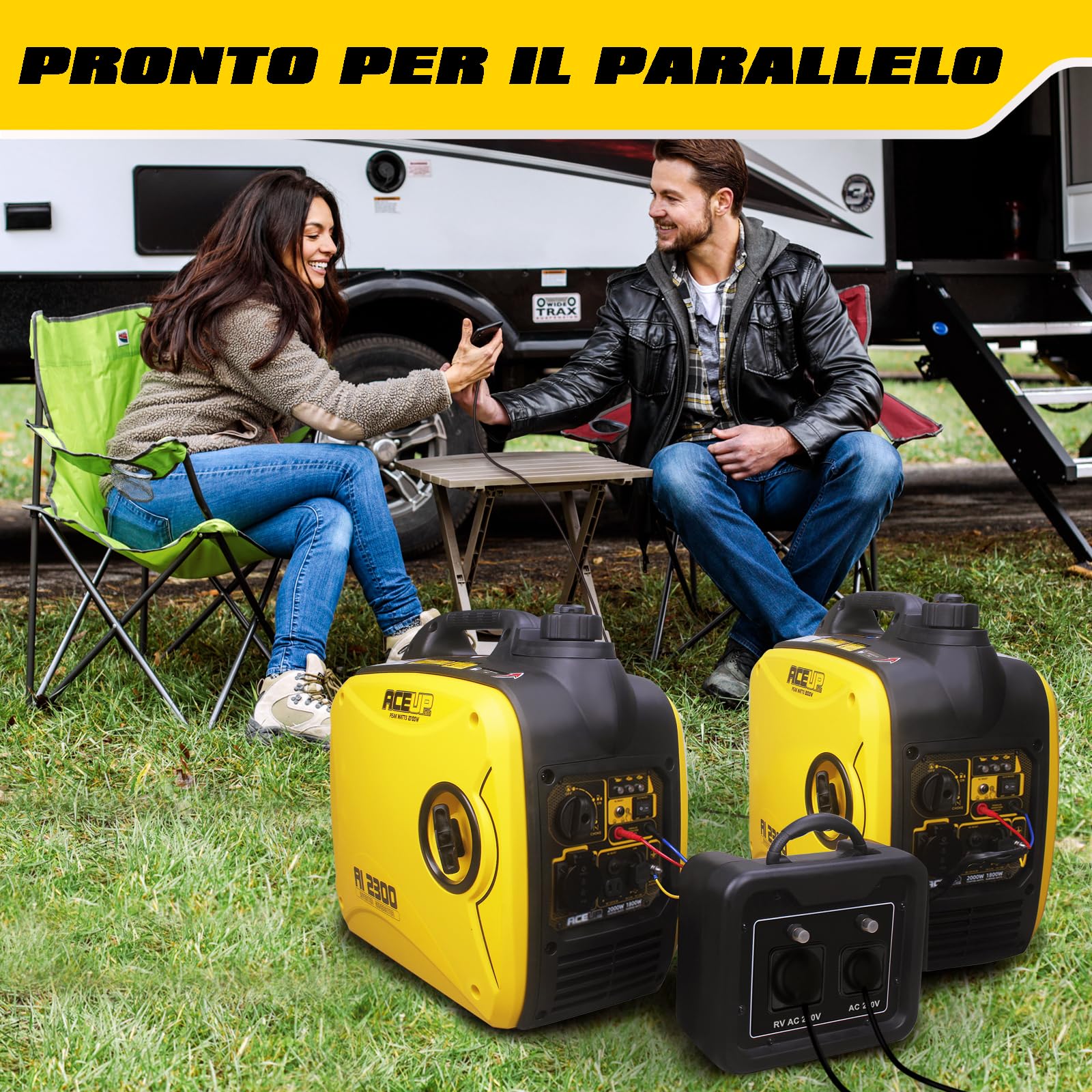Aceup Energy 2000W Generatore di Corrente, Benzina Inverter Generatore Portatile Silenziato con presa 230 V per uso domestico e campeggio