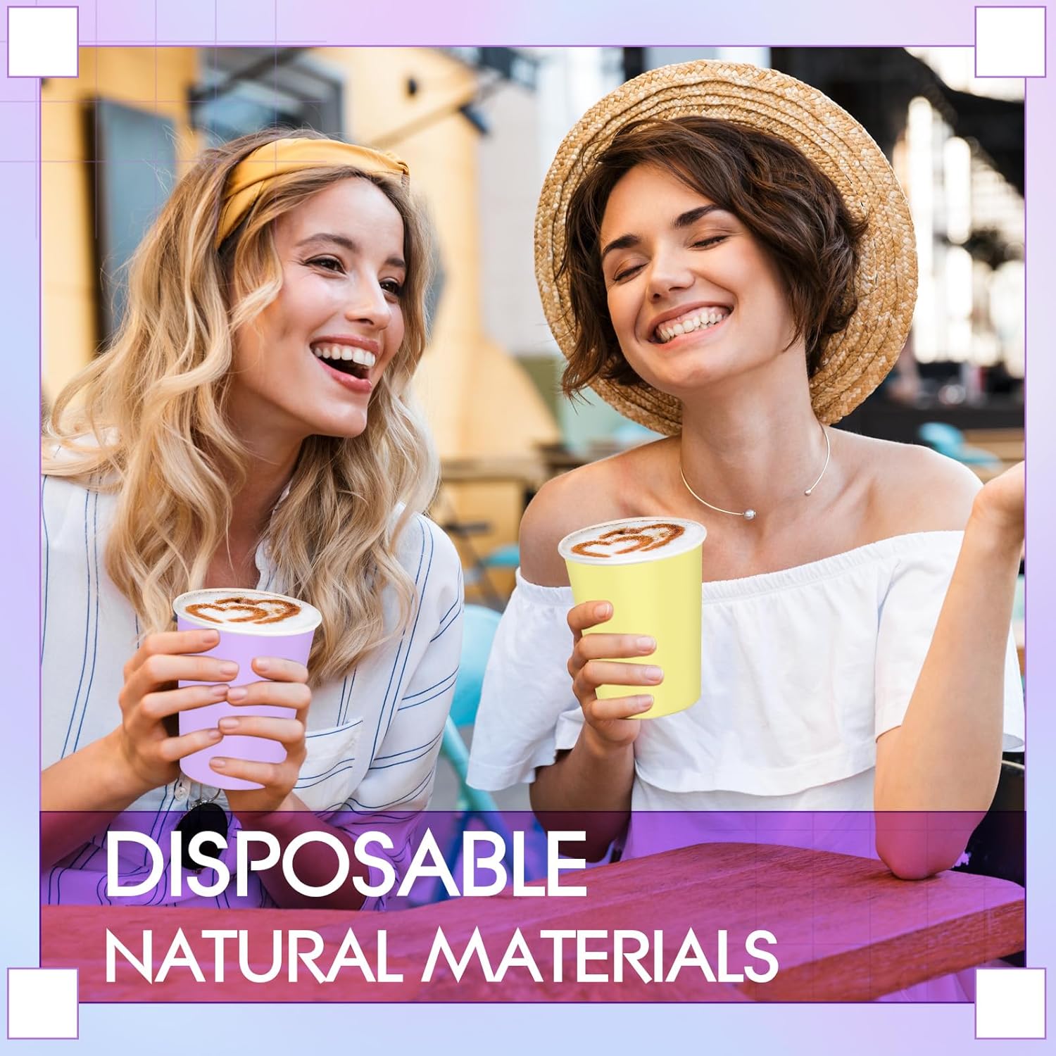 Zhehao Pastel Disposable Cups Summer Paper Coffee Color Paper Cups for Pastel Rainbow Birthday Party Supplies Xmas Holiday Table Decorations(60 Pcs,8 oz) - Image 5