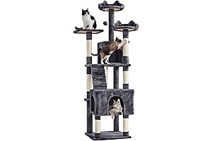 Topeakmart 72in Premium Cat Tower Paradise for Indoor Cats Multi-level Play House