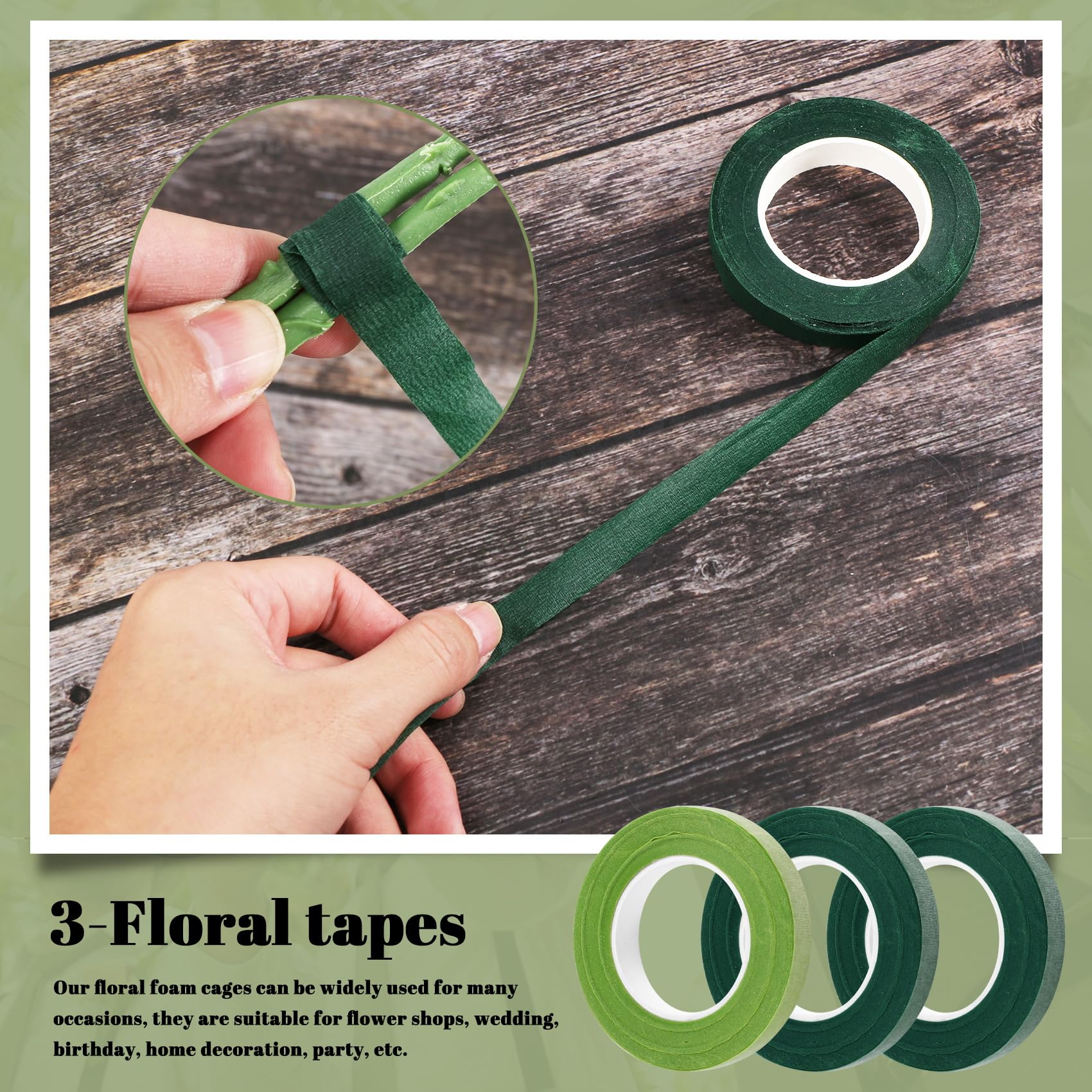 Haptufer Bopfimer Floral Foam Cage Set, Flower Arrangement Foam Holder with Tape - Image 3
