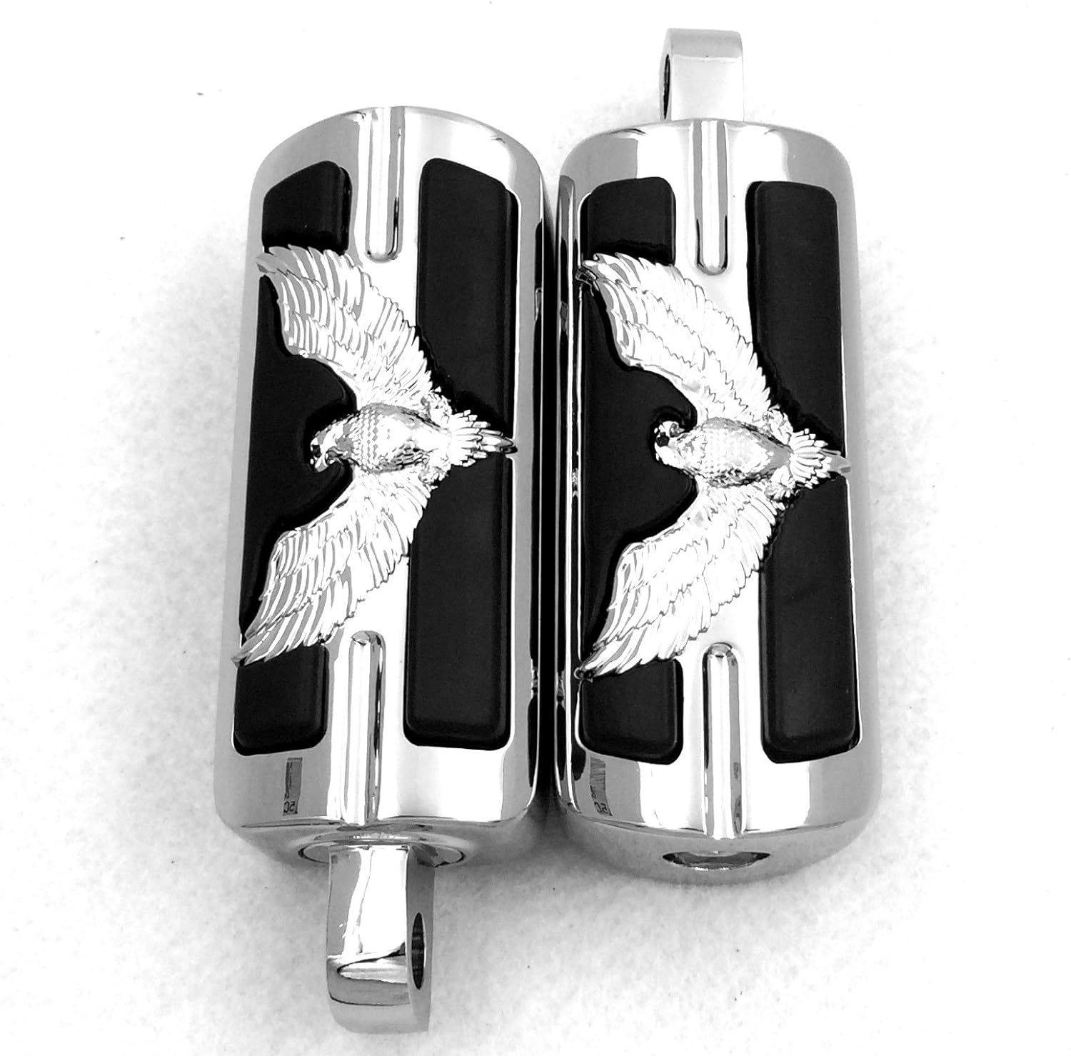 XKMT Chromed Eagle Hawk Shape Foot Pegs for 1984-2015 Universal H-D Road King, Street Glide, CVO Softail, Dyna Fat Bob, Dyna Super Glide