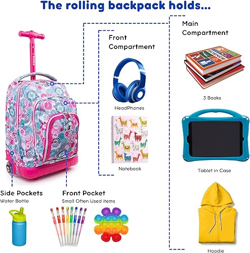 Miniatura 3 de Mochila con bolsa de almuerzo J mundo Nueva York Lollipop Kids 'Rolling, Frambuesa azul), RBS-16LSP