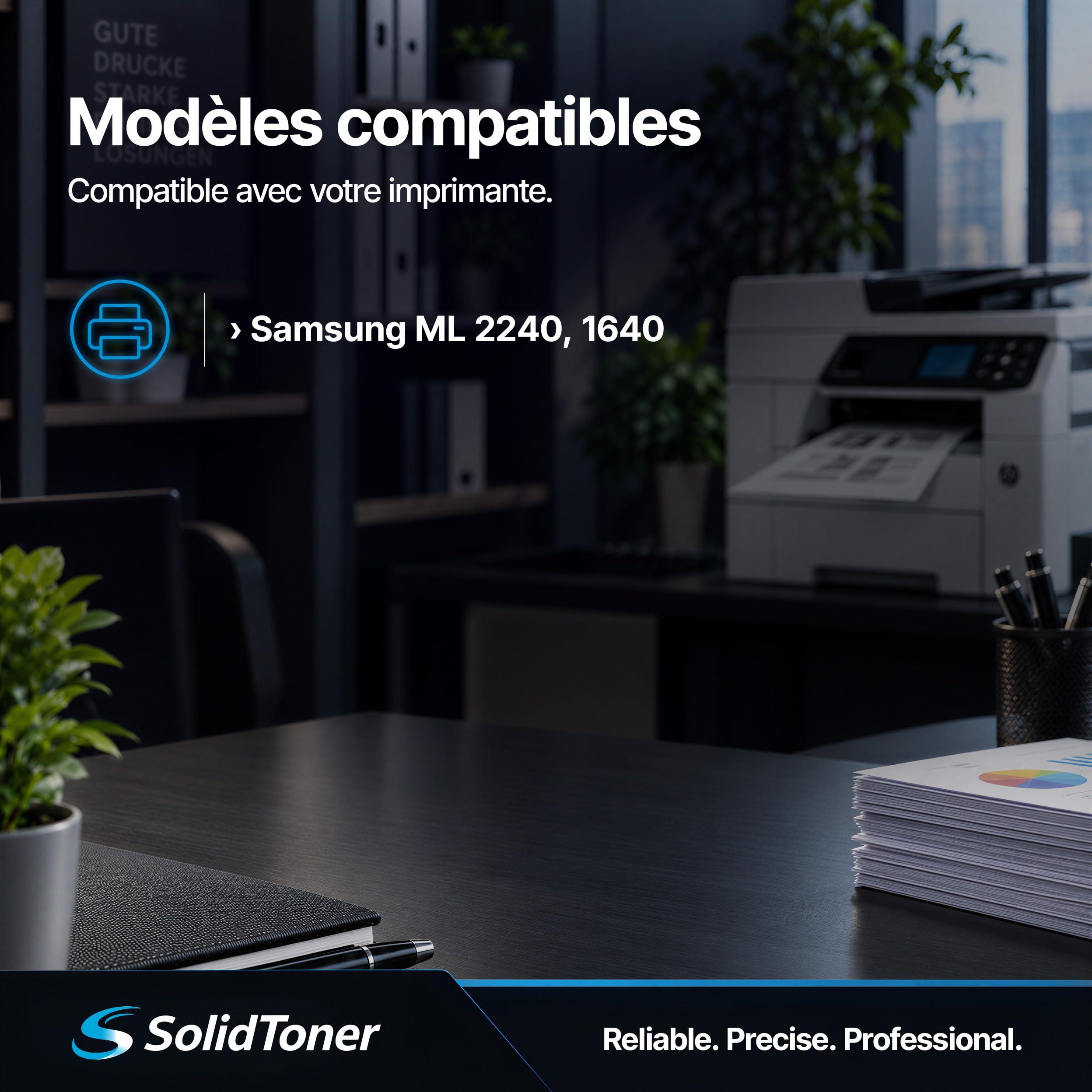 Cartouche de Toner Noir 1 500 Pages remplace Samsung MLT-D1082S