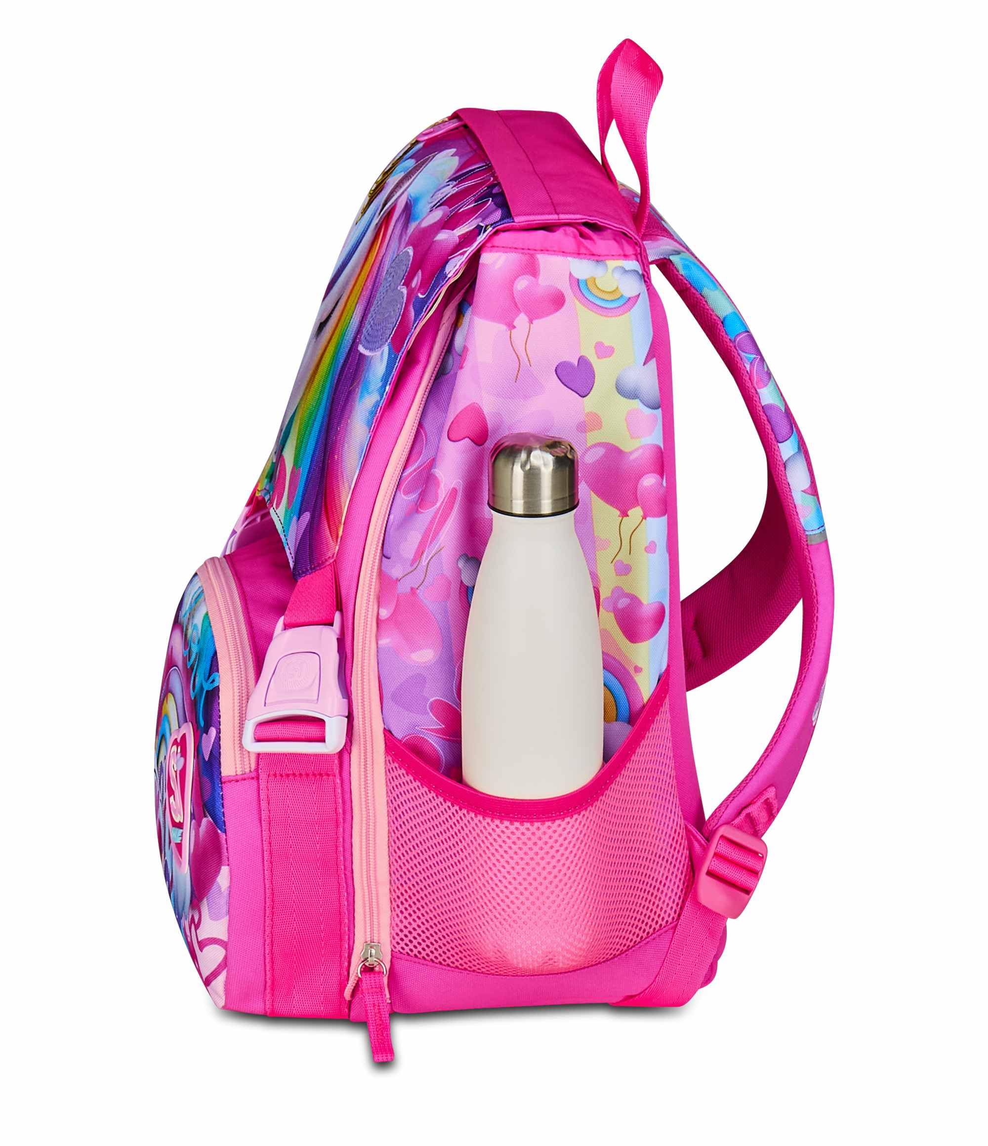 SJ GANG STYLE JAM GANG Zaino Scuola Estensibile Big, Fucsia, Zaino con Divisorio Interno, Tasca Superiore con Ali a Scomparsa, Tasca per Borraccia, 24 L, Zaino Scuola Elementare, Zaino Bambina