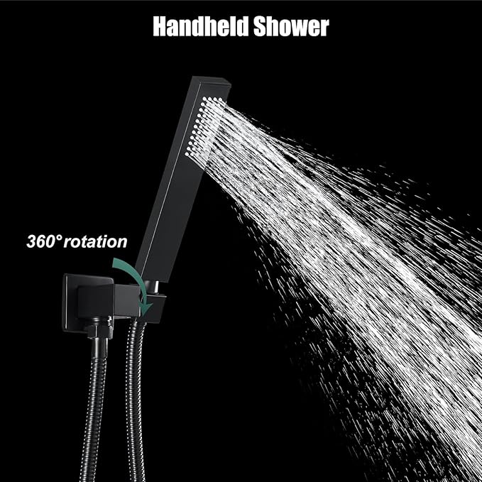 Regadera de Mano Heyalan Acero Inoxidable SUS304 Alta Presión Negro Mate miniatura 5