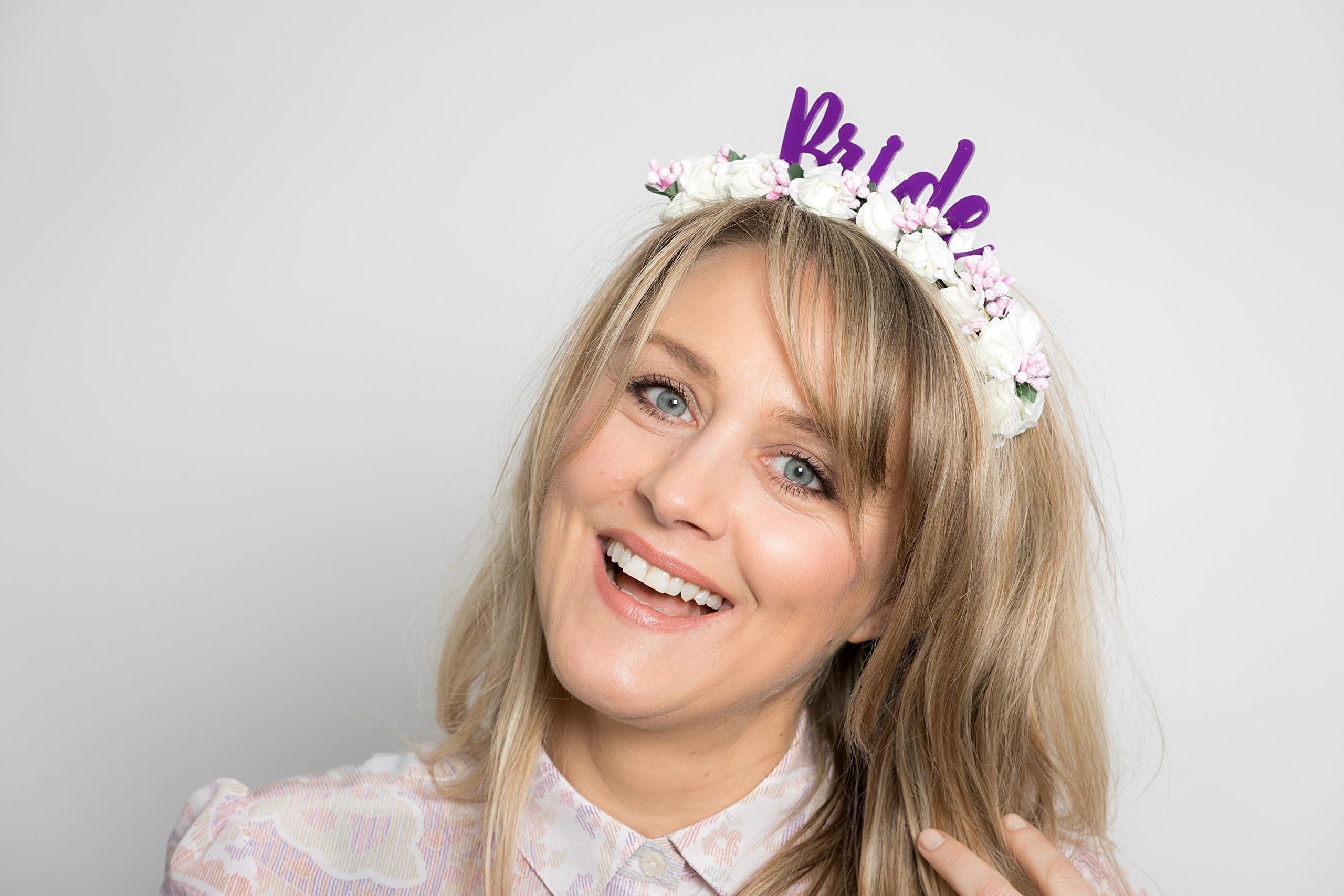 Bride White Flower Crown Headband for Hen Night