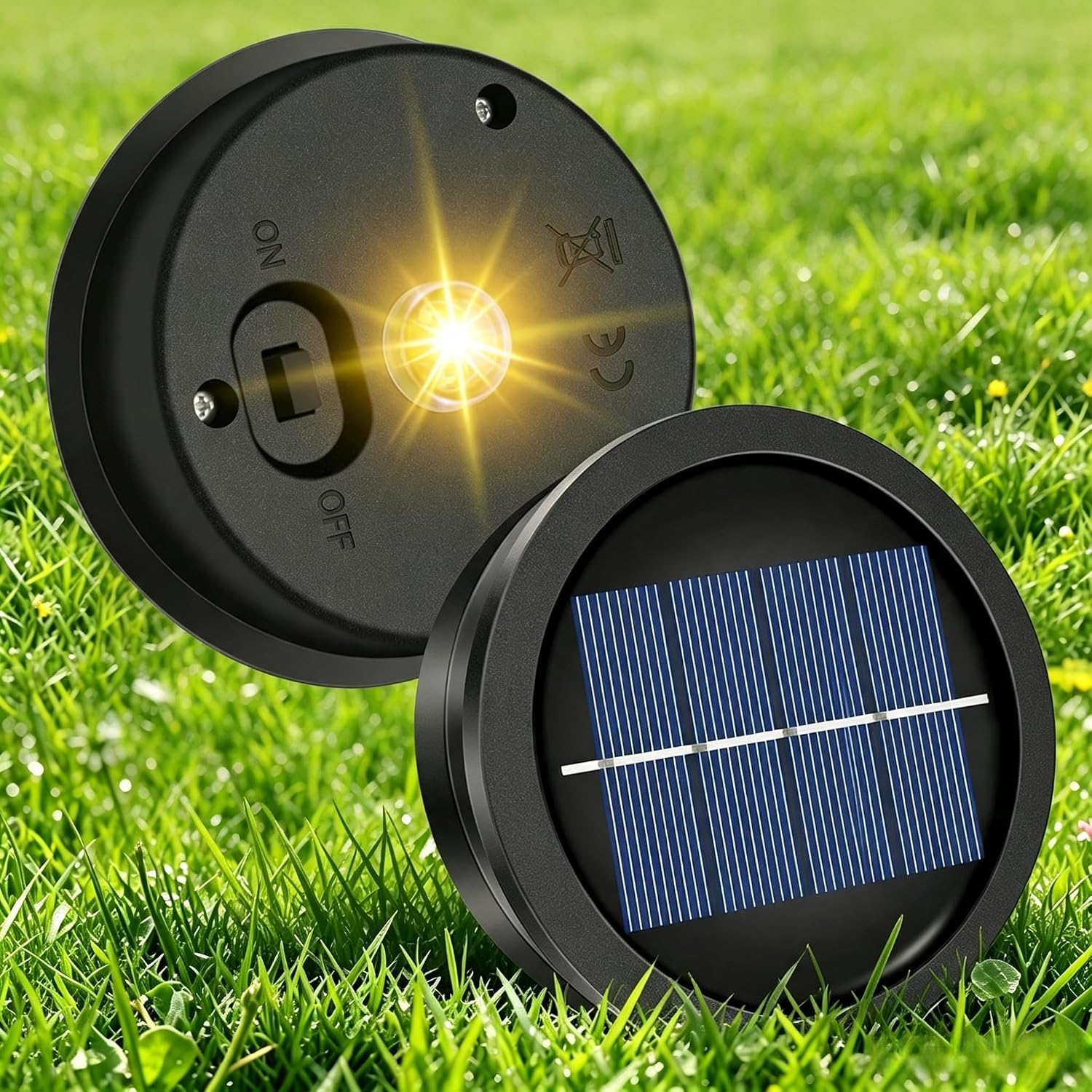 2 Pack Solar Light Replacement Top, Waterproof Solar Light Part