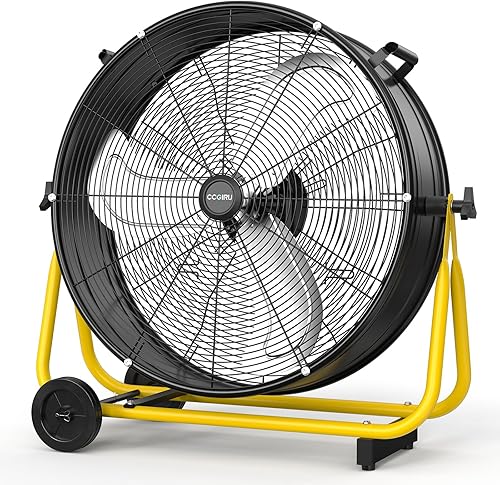 Miniatura 15 de Ventilador de tambor industrial de alta velocidad de 13000 CFM de 30 pulgadas, ventilador industrial resistente de 3 velocidades para almacén,