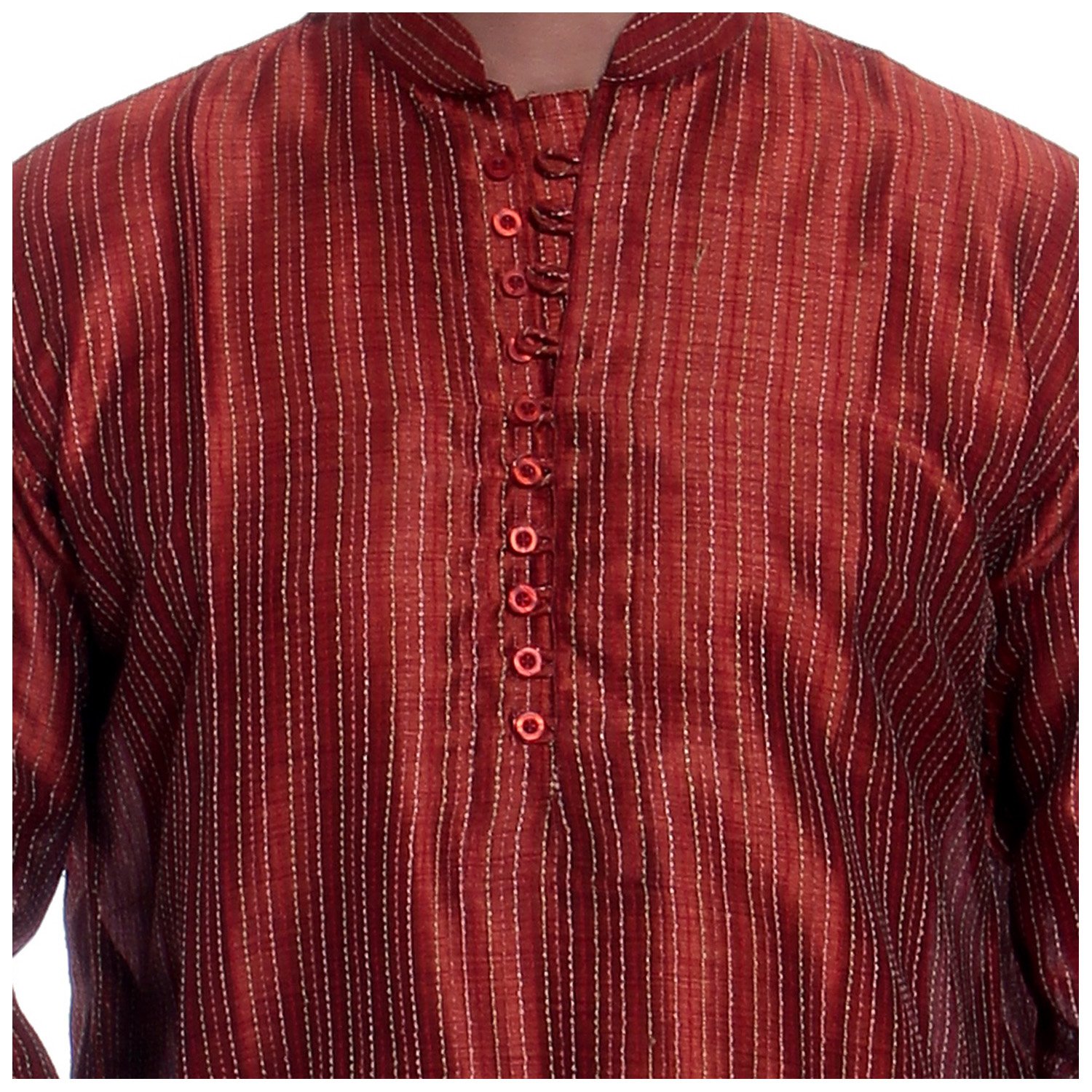 Tag 7 Męska piżama Art Silk Kurta 42 pomarańczowa, pomarańczowy, 38