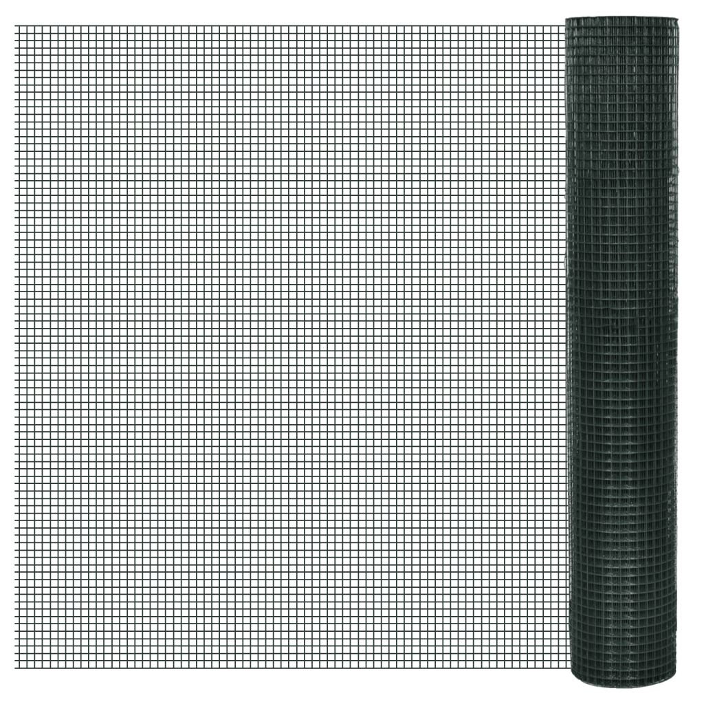 Homgoday Alambrada gallinero galvanizada Recubrimiento PVC Verde 10x1 m Valla Jardin Exterior Valla Jardin Alambre Jardín 16 x 16 mm