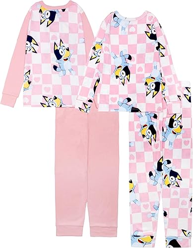Miniatura 6 de Bluey Conjunto de pijama de algodón de 4 piezas para niña, suave y lindo para niñas