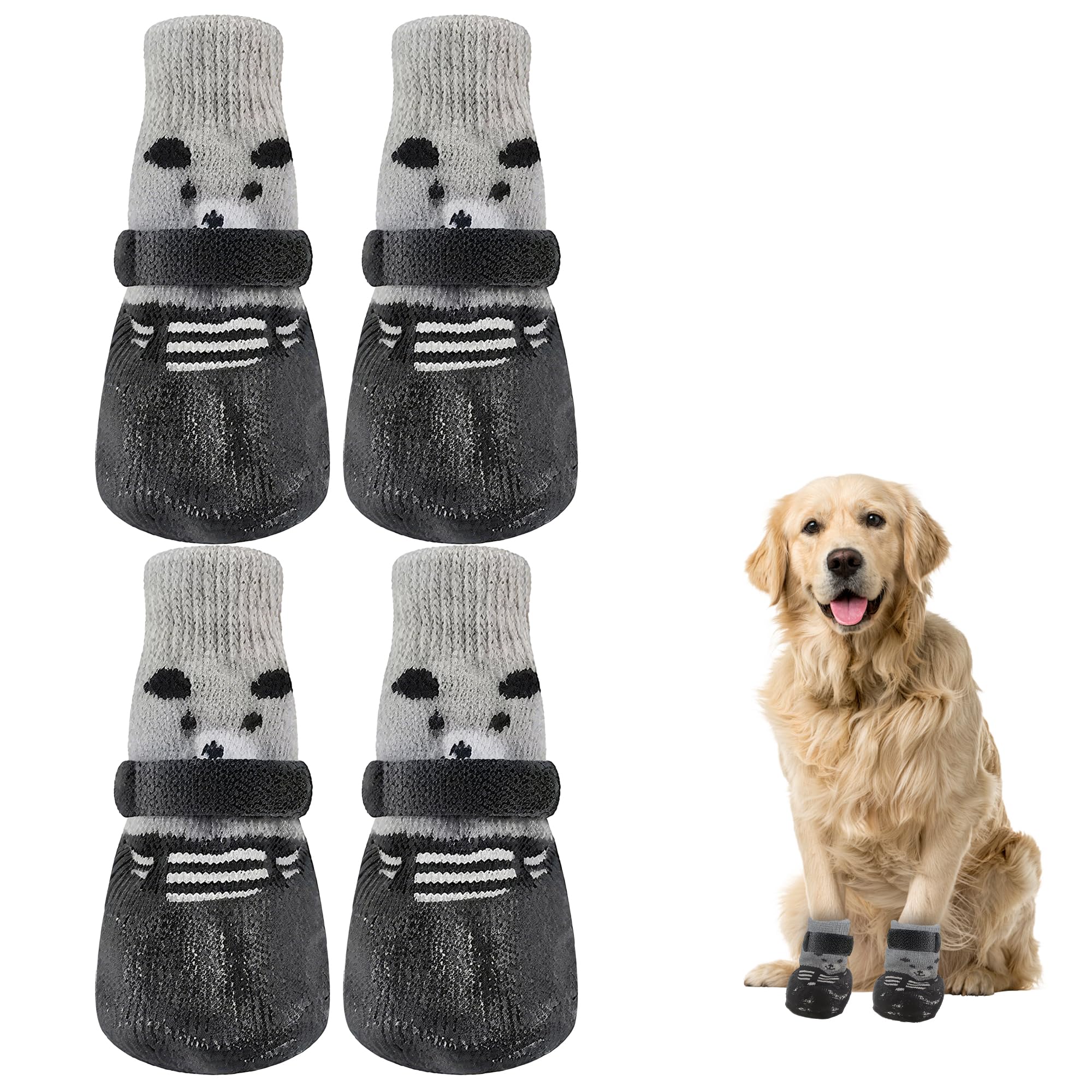 2 works Soft Dog Socks Breathable Anti-Slip Dog Shoes