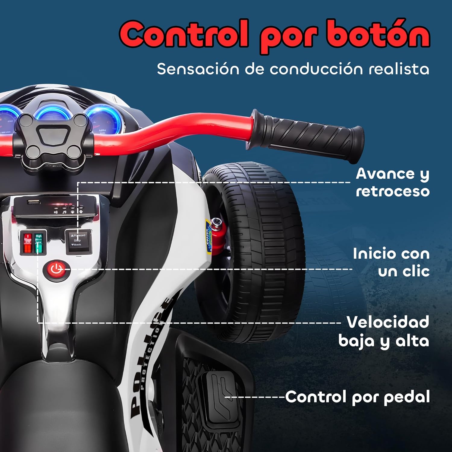 Close-up of the control panel on the AIYAPLAY Electric Quad