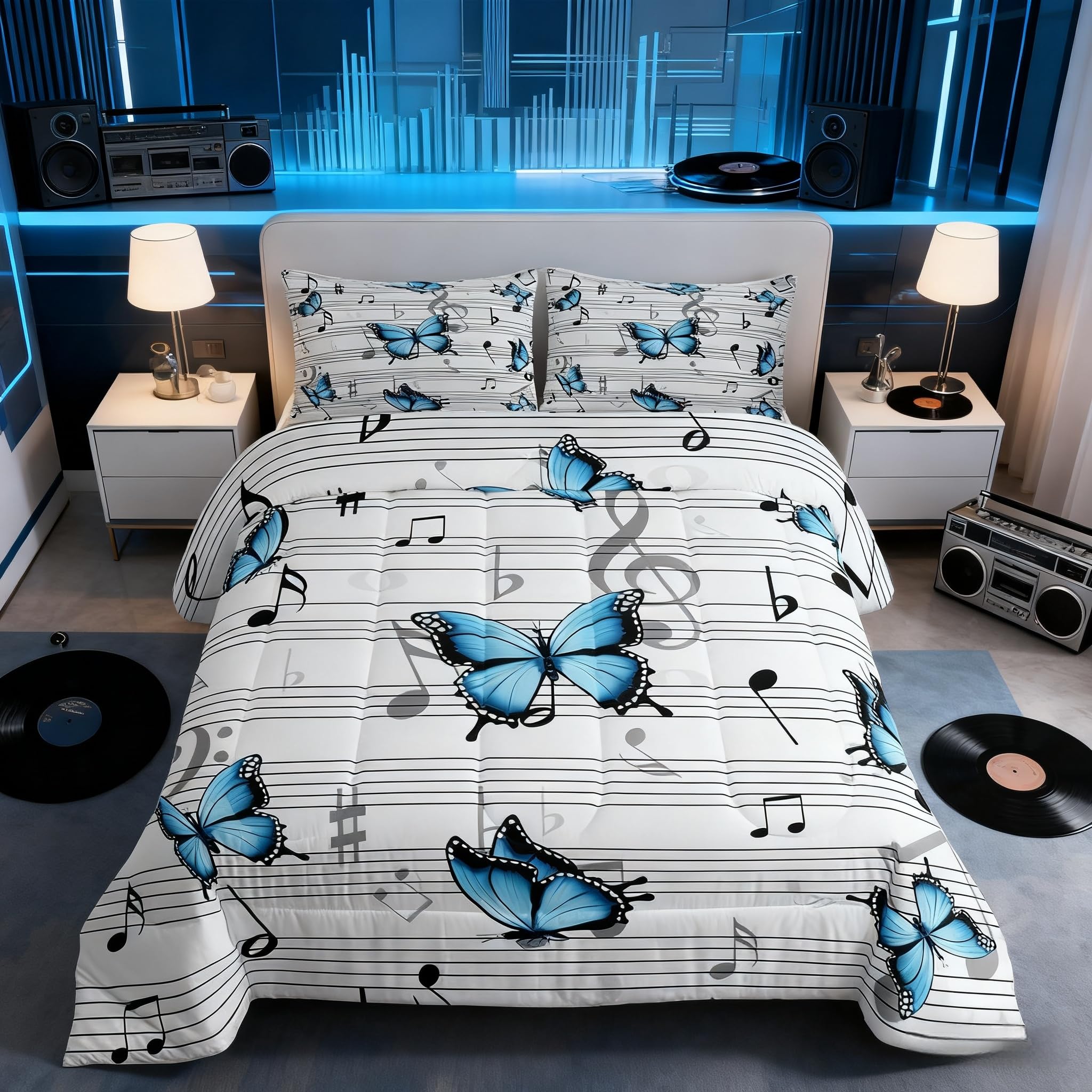 Parure de lit avec couette piano douce et respirante pour lit enfant