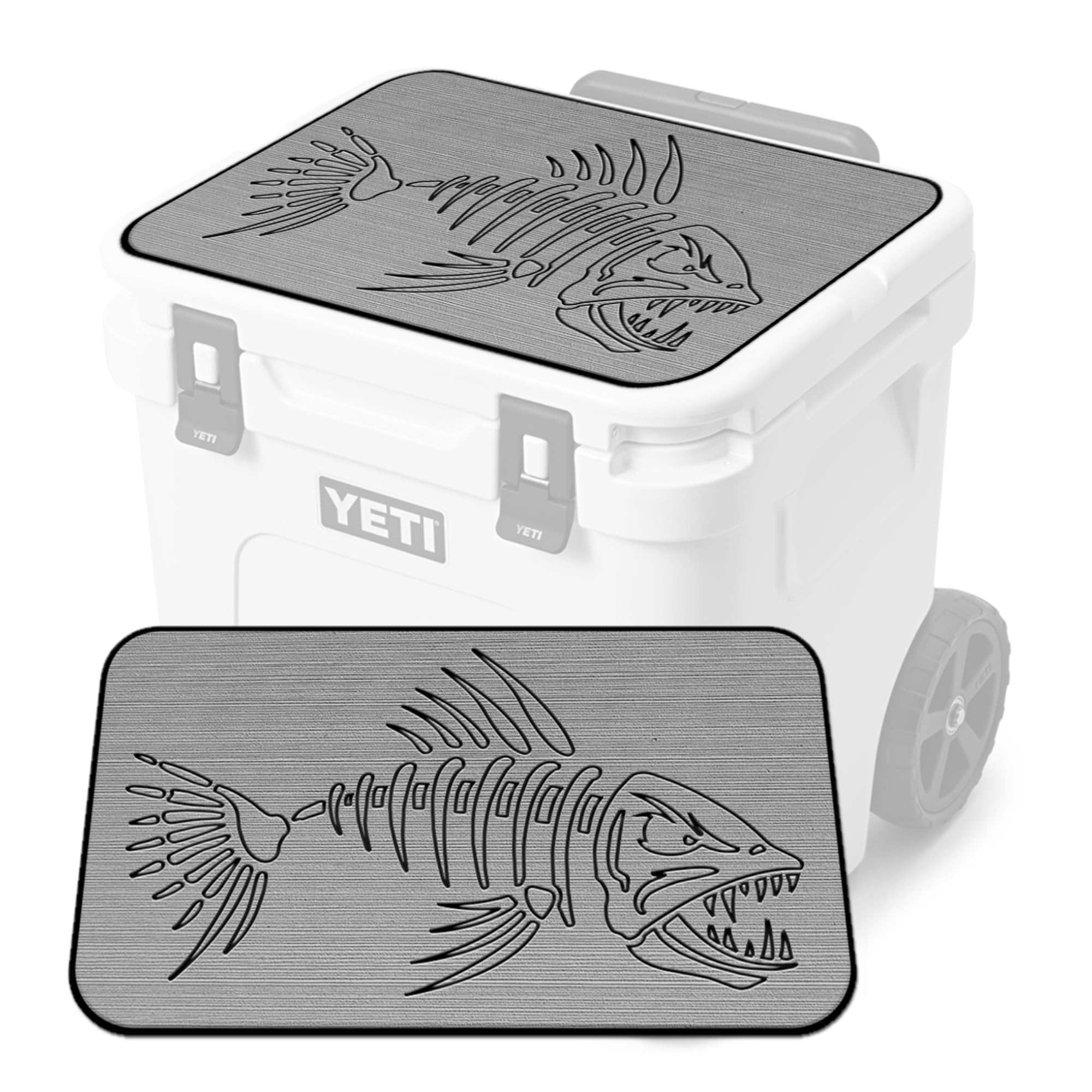 USATuff SeaDek EVA Mat Cooler Pad fits YETI | Peel & Stick Application | Non Slip Comfort Accessories - Bonefish Design (StormGray-Black)