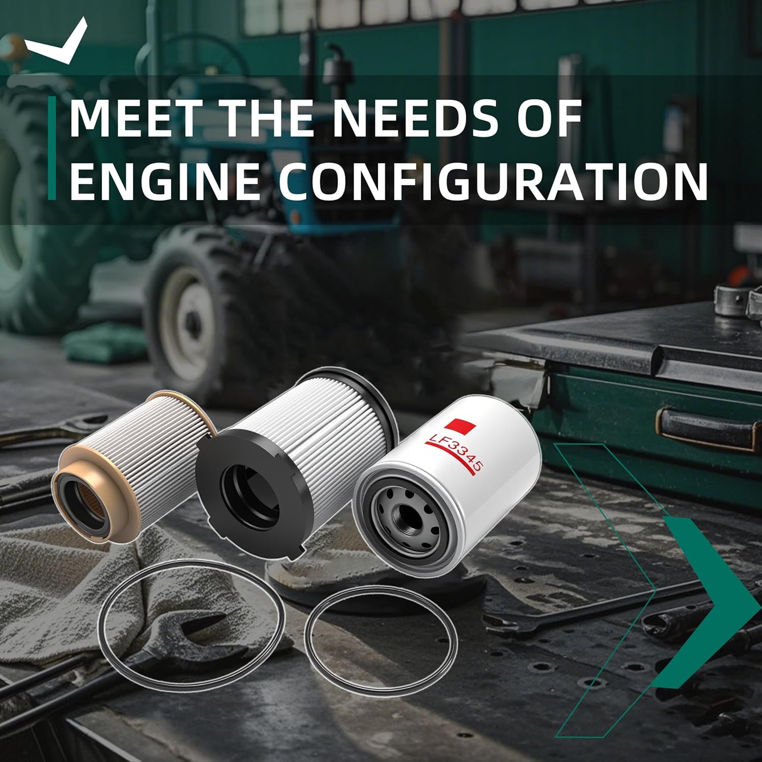 Fuel Filter Water Separator and Oil Filter Kit Fit for Nissan Titan XD 2016 2017 2018 2019 5.0L V8 Cummins Diesel Engine,OE Replace 16403-EZ41A,16403-EZ40A,FF63017NN,FS53029NN,LFP3900