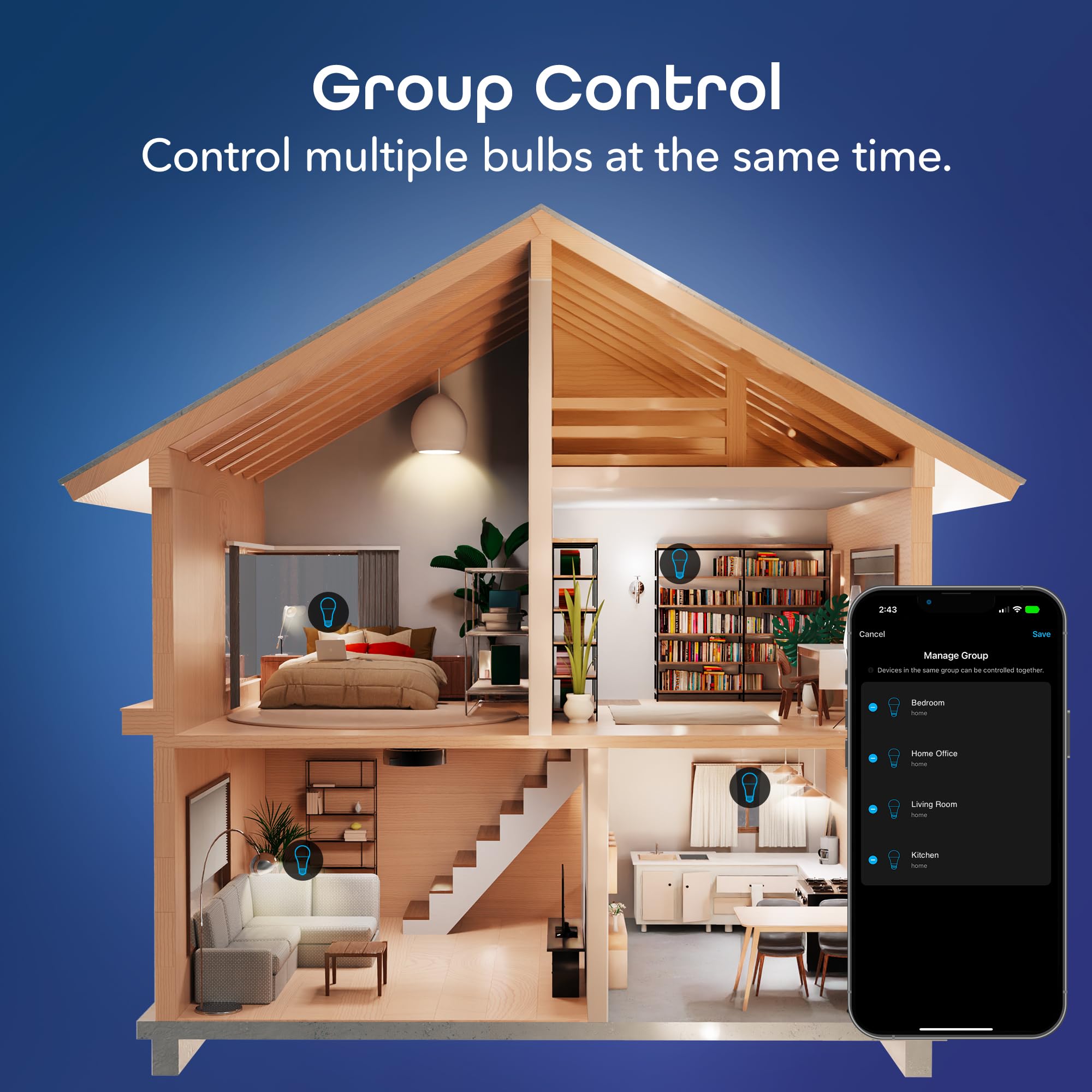 Geeni Smart LED Light Bulb 3 Pack A19 WiFi Dimmable Soft White 800 Lumens, Works with Alexa & Google Assistant, Voice Control, Energy Efficient Smart Bulbs