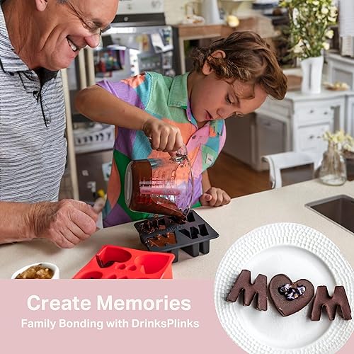 Miniatura 9 de DRINKSPLINKS Bandeja de molde de silicona para cubitos de hielo  Letra E. Moldes personalizados para cubitos de hielo grandes con monograma para