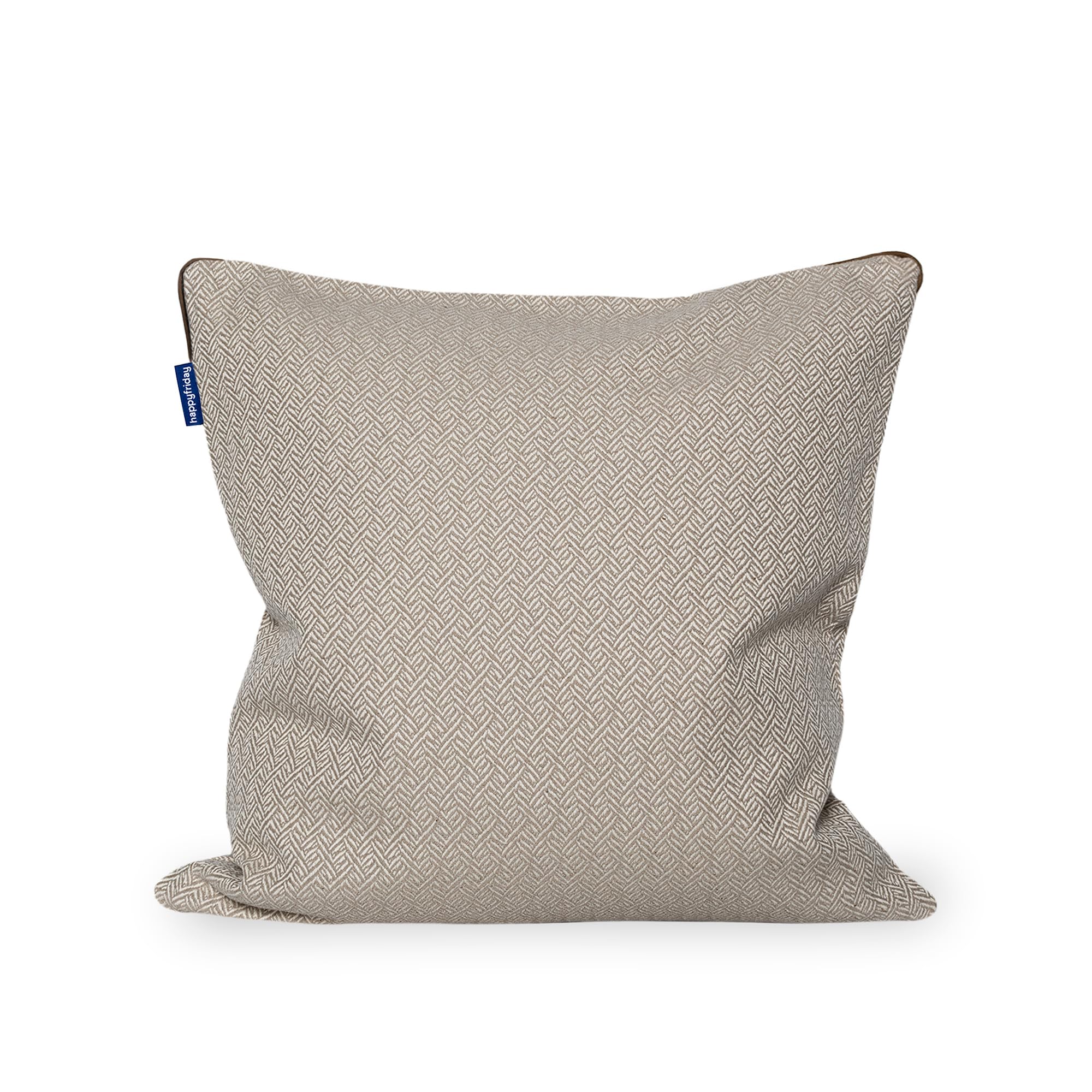 Housse de coussin chevrons beige 50x50 tissage noble