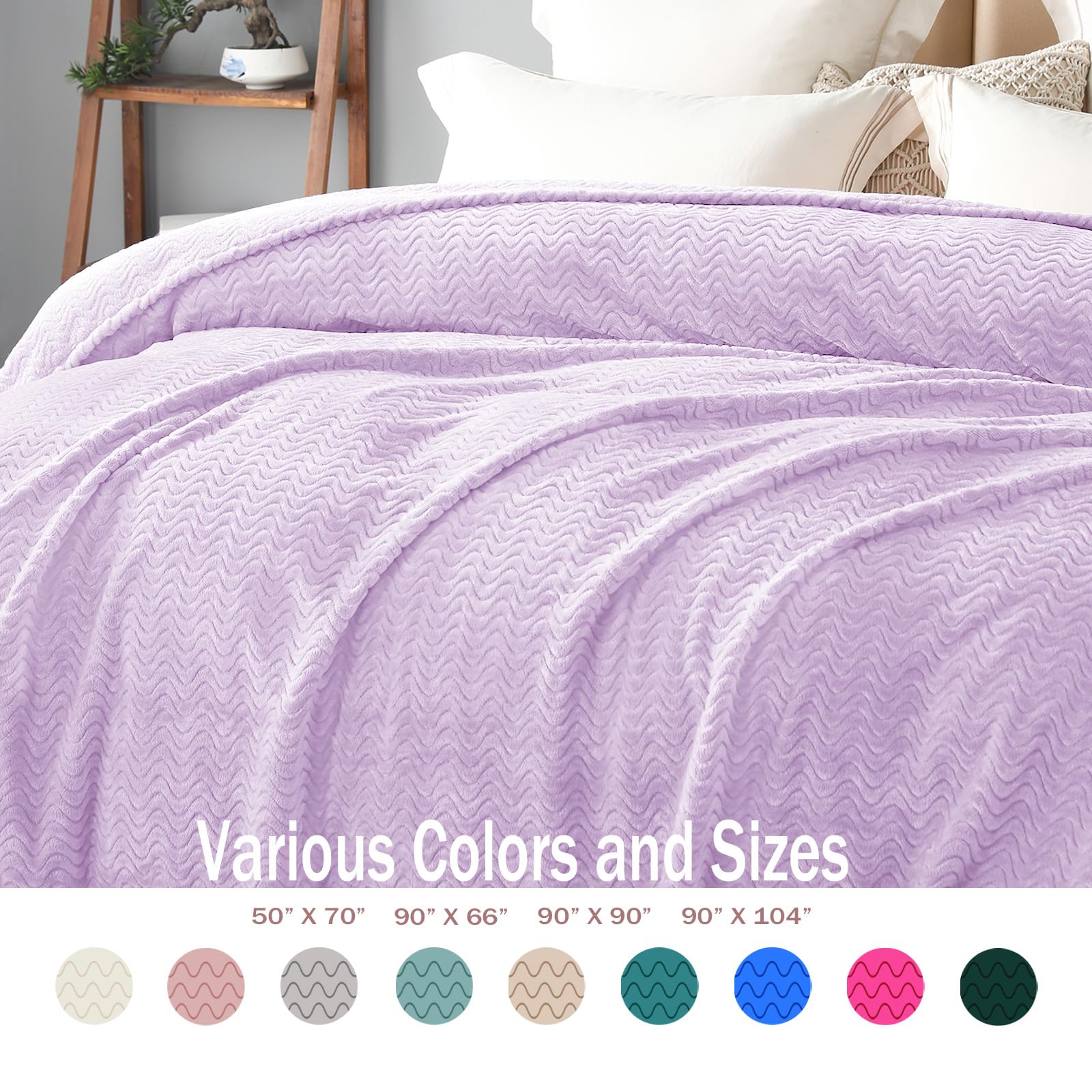 Exclusivo Mezcla King Size Fleece Blanket for Bed 230x265 CM Cozy Lightweight Blankets for All Season Decorative Giftable Fuzzy Plush Wave Textured Suitable for Women Men - Image 4