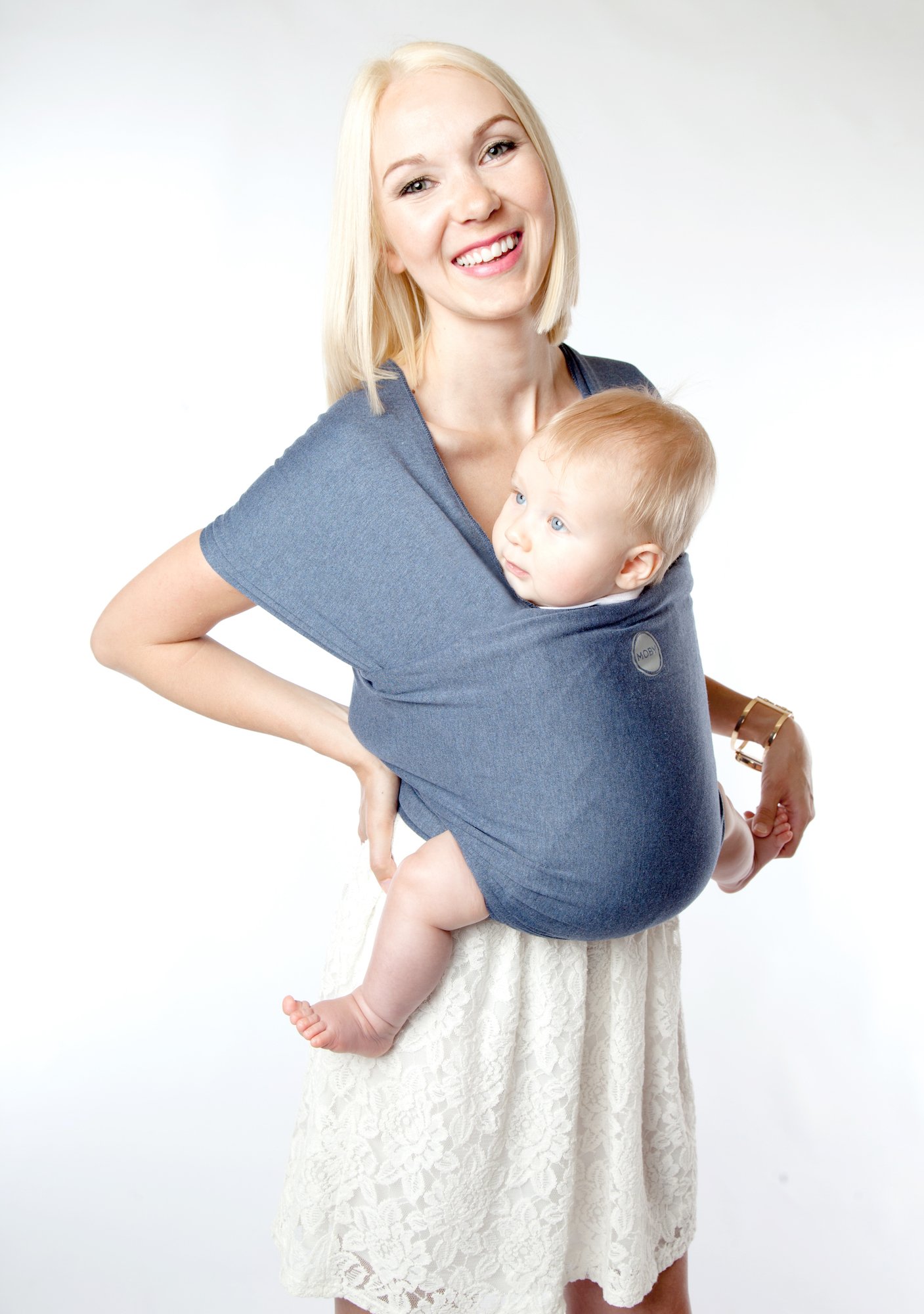 MobyEvolution Baby Wrap Carrier for Newborn to Toddler, Baby Sling from Birth, One Size Fits All, Breathable Stretchy, Lighter Version of the MOBY Classic Wrap