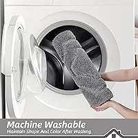 Vista 7 de BEQHAUSE Alfombras de baño, suaves y absorbentes, antideslizantes, lavables a máquina, alfombra de baño gruesa gris para baño, bañera y lavabo, 24 x