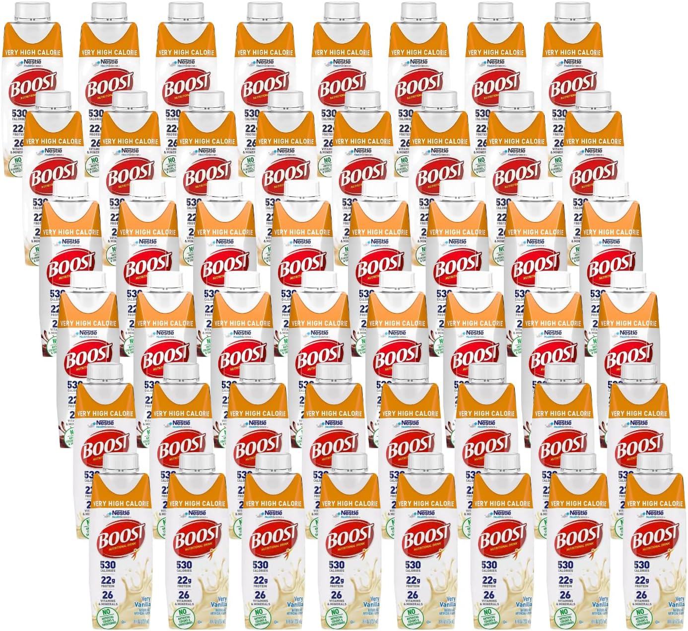 Very High Calorie Nutritional Drink Variety Pack, 16 Vanilla, 16 Strawberry, 16 Chocolate Variety Pack (Pack of 48)
