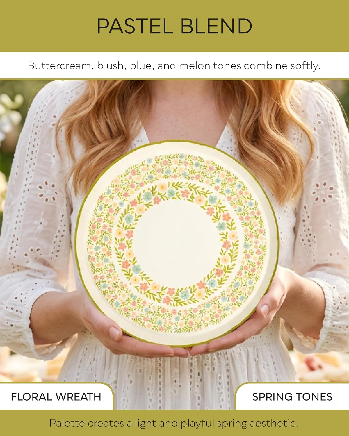 Gatherings by CP Floral Meadow Dinner Plates, 8 Pack, 10.5 Inch