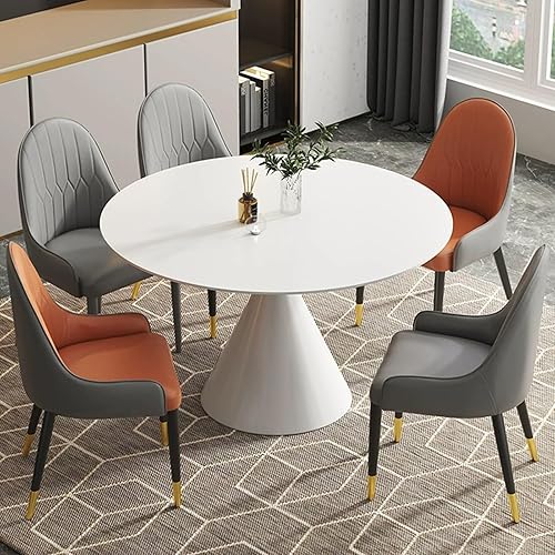 Miniatura 9 de Silla de comedor de piel sintética para cocina, sillas de sala de estar, asientos ergonómicos, patas de metal de acero al carbono, sillas para el