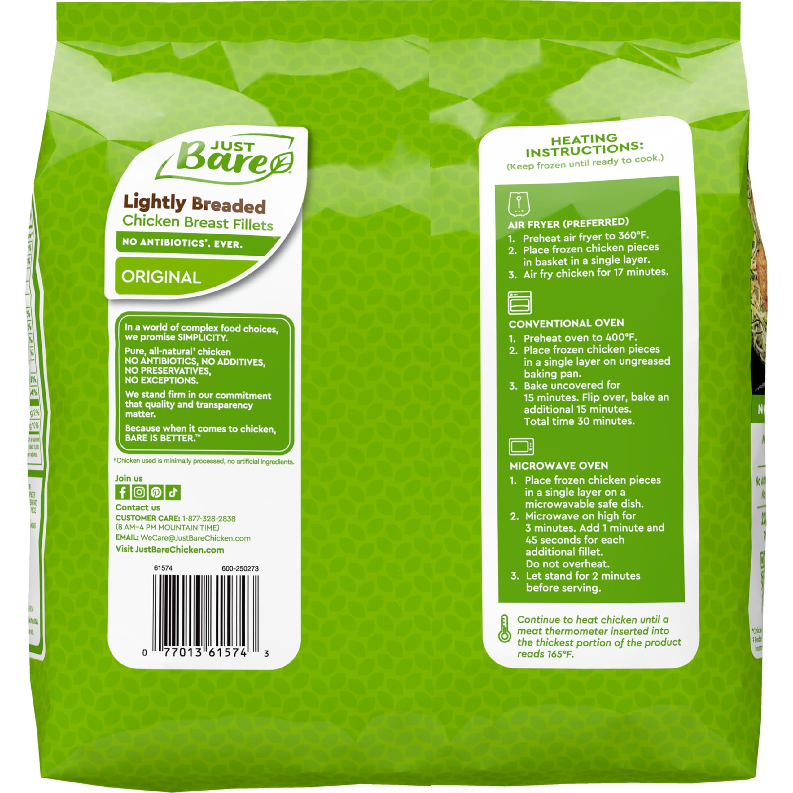 Just Bare Chicken Lightly Breaded Chicken Breast Fillets Fully Cooked 16 G Protein Frozen 1 5 LB — view 8