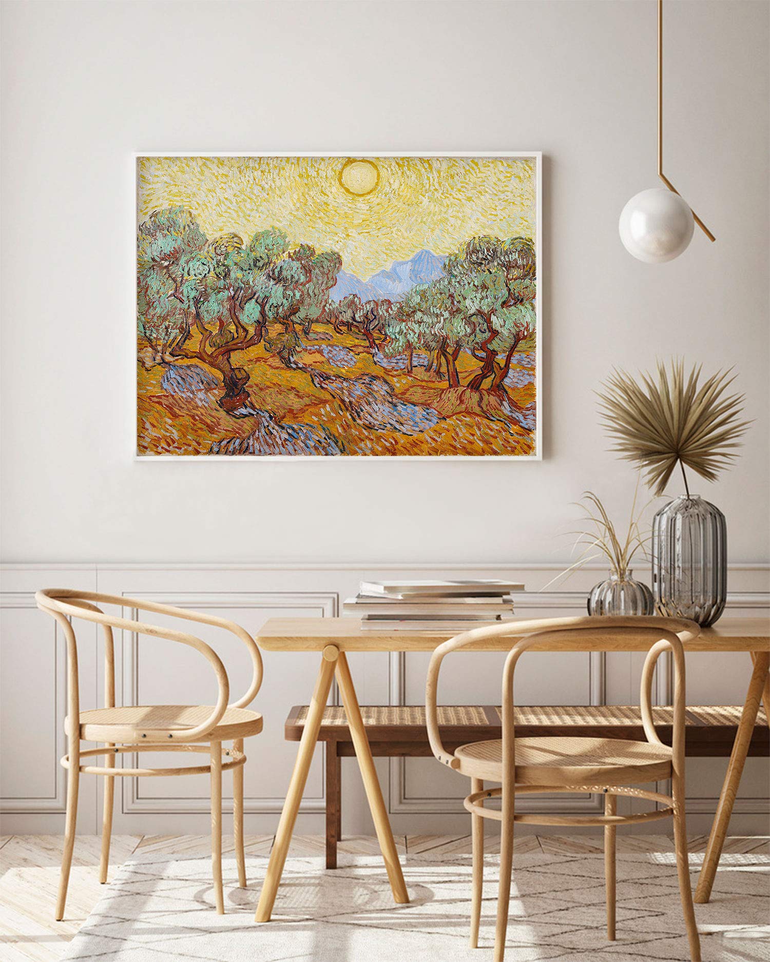 Panorama Lienzo Van Gogh Los Olivos 100x70 cm - Bastidor Incluido - Cuadros Decorativos para Salón - Decoración Moderna
