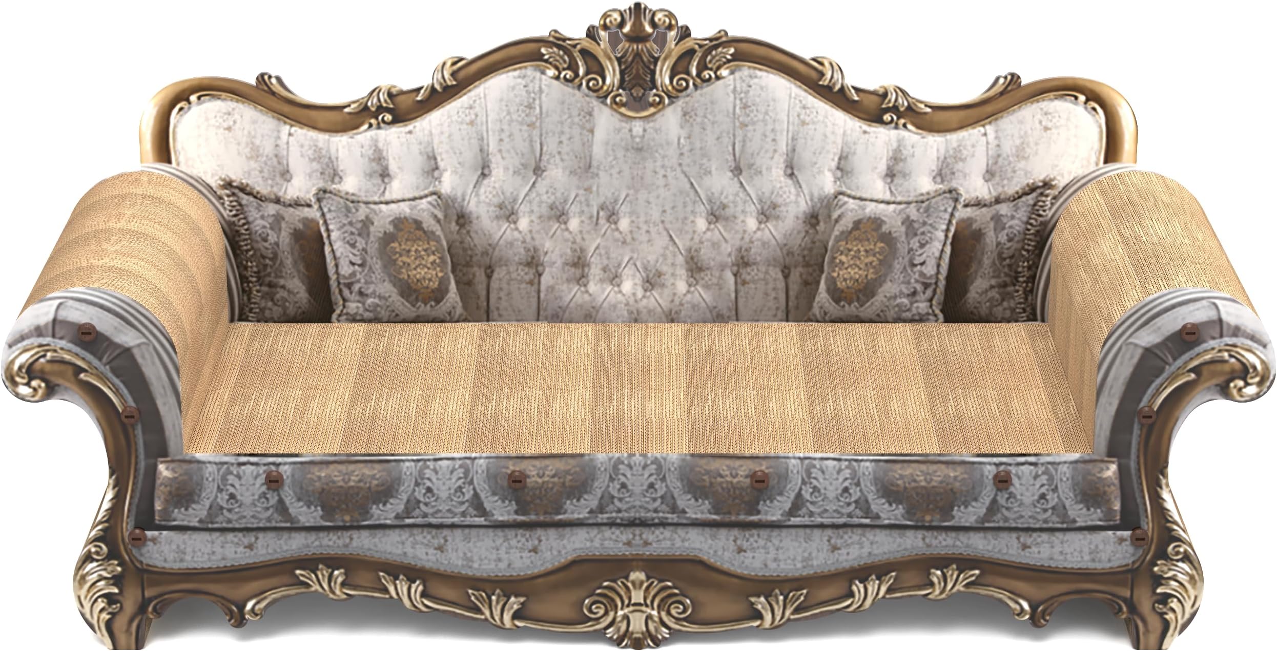 COOZMENT Royal Cat Scratch Sofa, Oversized Corrugated Cat Scratch Board Bed, Luxury Cat Leisure Bed for Indoor Cat Scratch, Rest, Furniture Protection (23 "L X 12.2" W X 10.6 "H)
