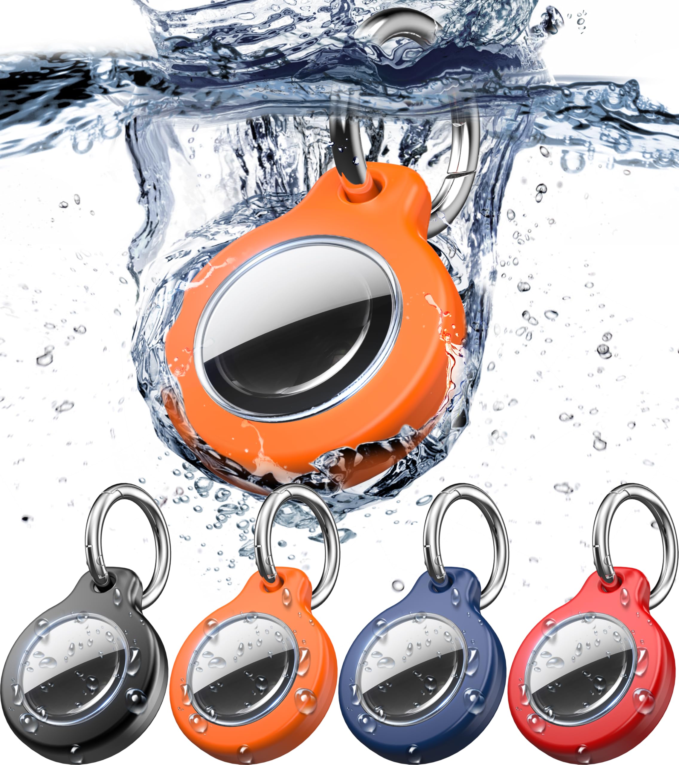 Airtag Holder Waterproof Airtag Keychain Compatible with Apple(Set of 4)