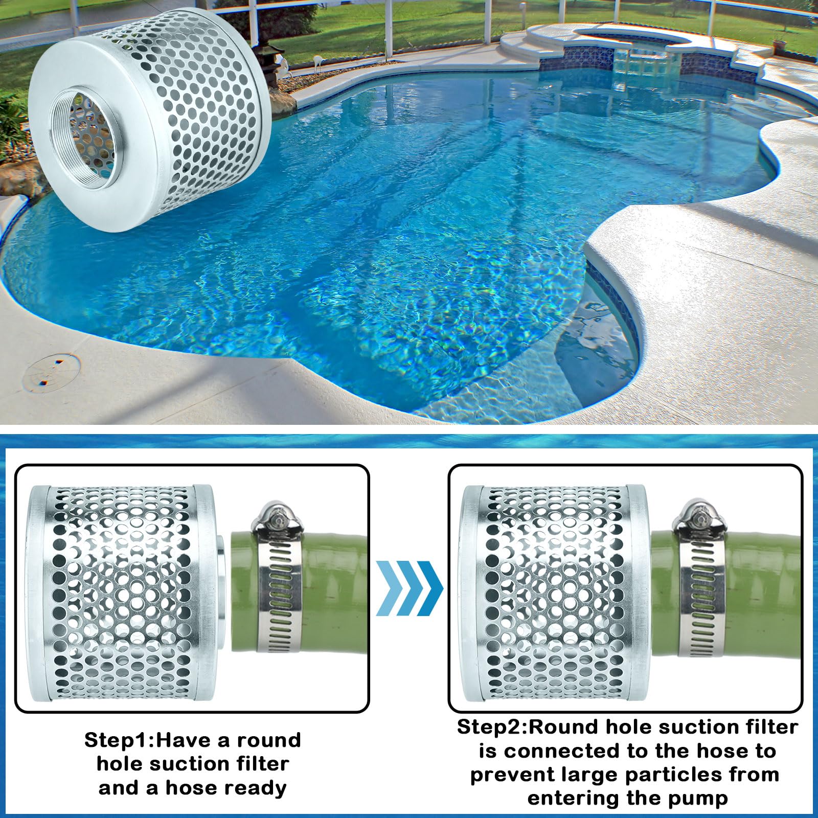 Tujoe 3 Inch Suction Strainer - Protect Your Pump -5 Tujoe 3 Inch Suction Strainer - Protect Your Pump -5