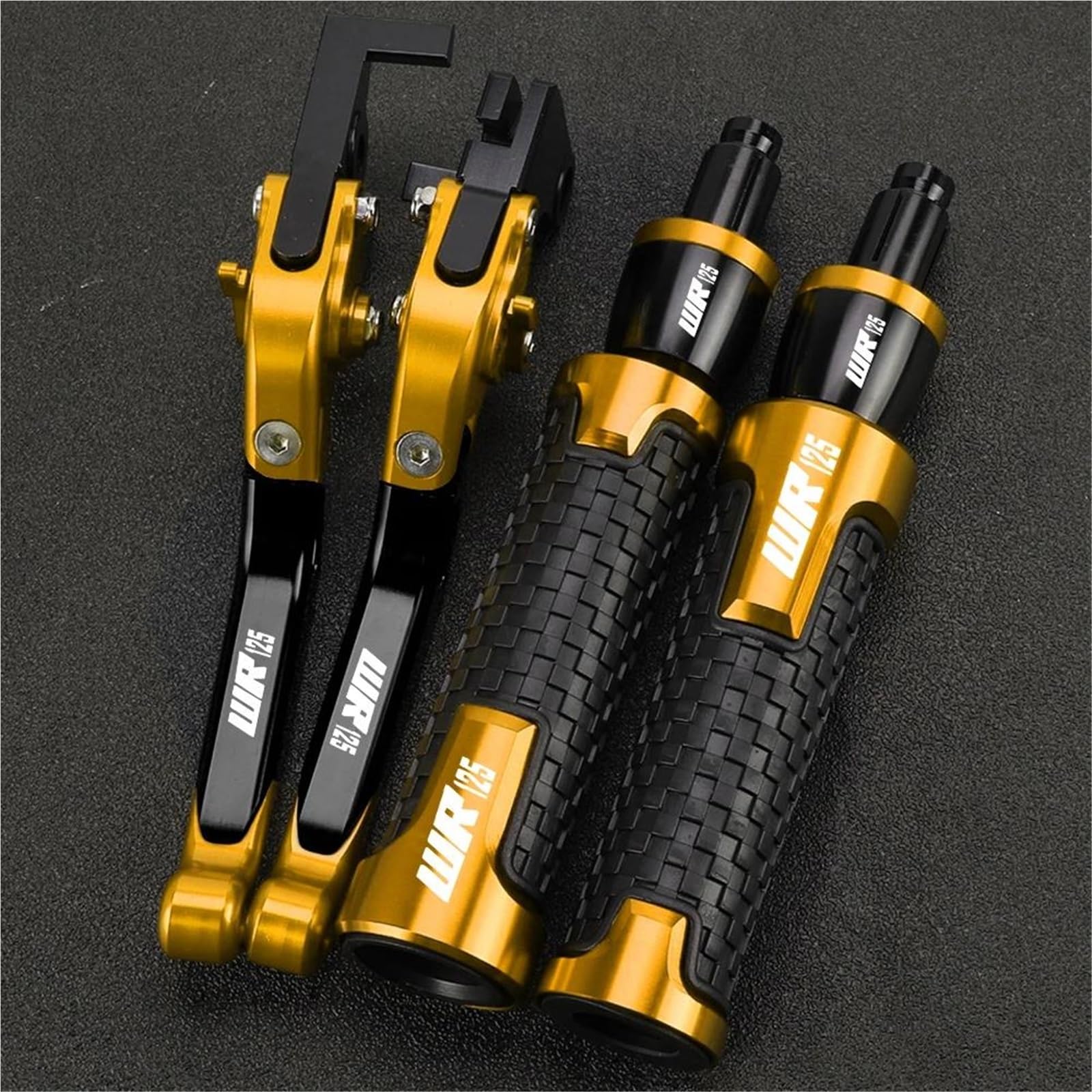 Jhybdp Color 2 Handlebar Levers Motorcycle Brake Clutch Lever Handlebar Grips For Wr125 Wr125x Wr125r 2012-2016 With Handle Bar End Extension Kit Motorbike Brake Grips Clutch Lever
