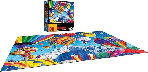 Miniatura 5 de RoseArt - Kodak Premium - Globos sobre una montaña - Rompecabezas de 1000 piezas para adultos