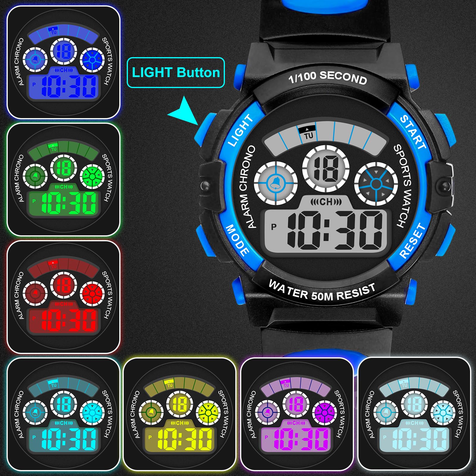 Reloj digital impermeable para niños DTKID