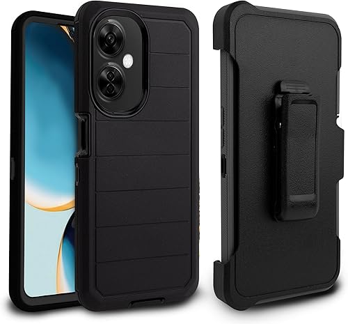 Customerifrst - Funda para teléfono a prueba de golpes, compatible con OnePlus Nord N30 5G, con clip para cinturón, funda resistente de cuerpo