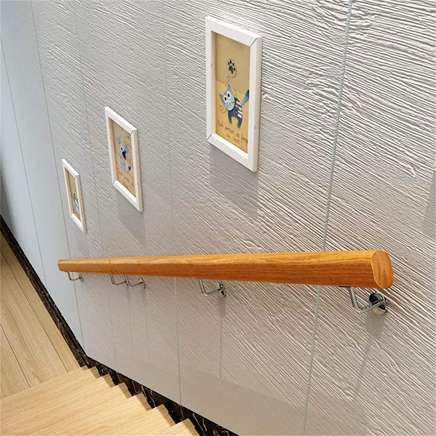 Lqsybhd Girls Stair Handrail Wooden Anti-Slip Hand Rail Stair Railing Wall Mount Banister Support,Sturdy Safety Staircase Handrail For Home Garden Corridor, Lofts Decking, Kindergarten Gu(Size:3.28ft/100Cm)
