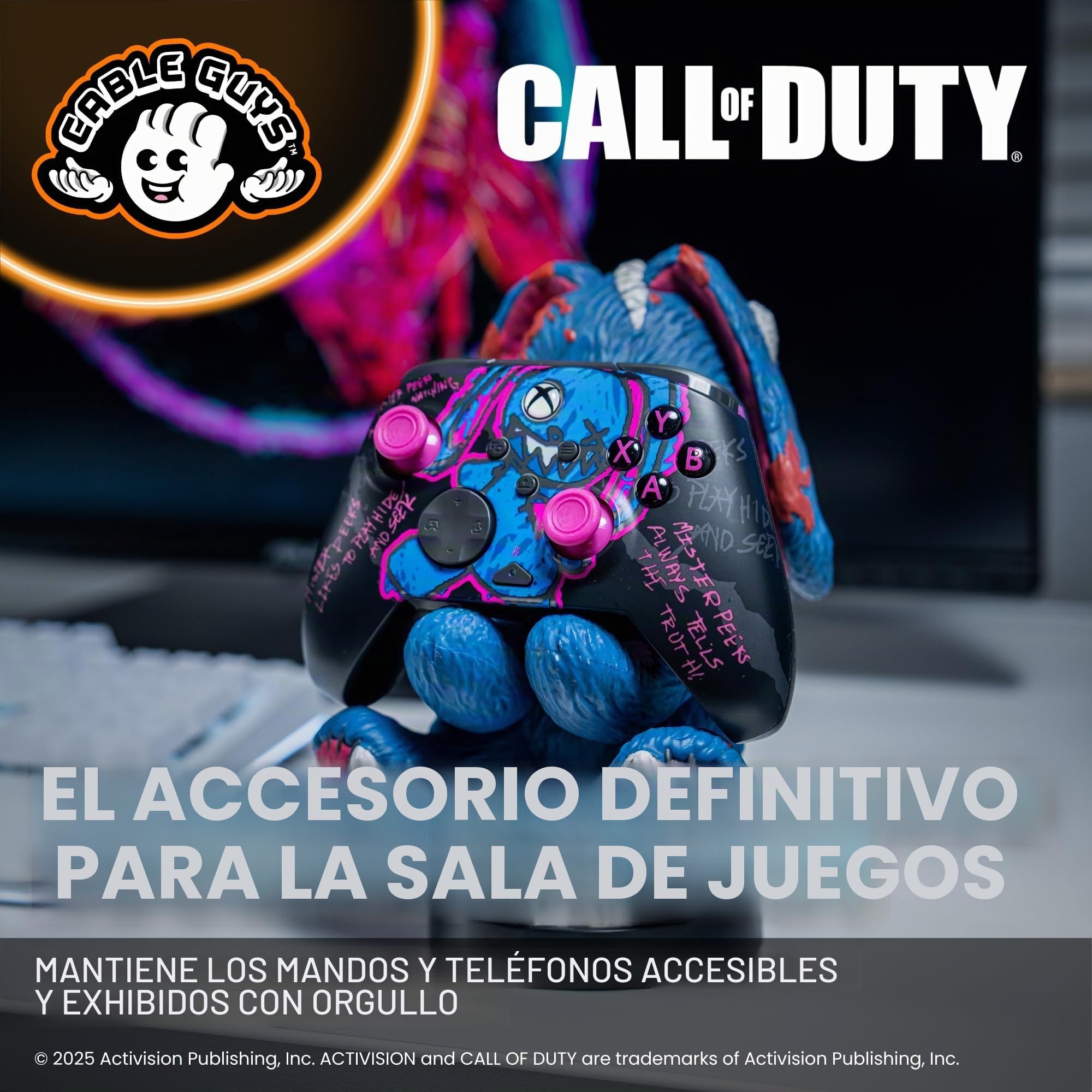 Cableguys Call of Duty Mr Peeks Soporte Mando y Movil - Figuras Soporte para movil y Mando, Compatible con Xbox, PlayStation y la mayoría de mandos estándar, Accesorios Escritorio Gaming