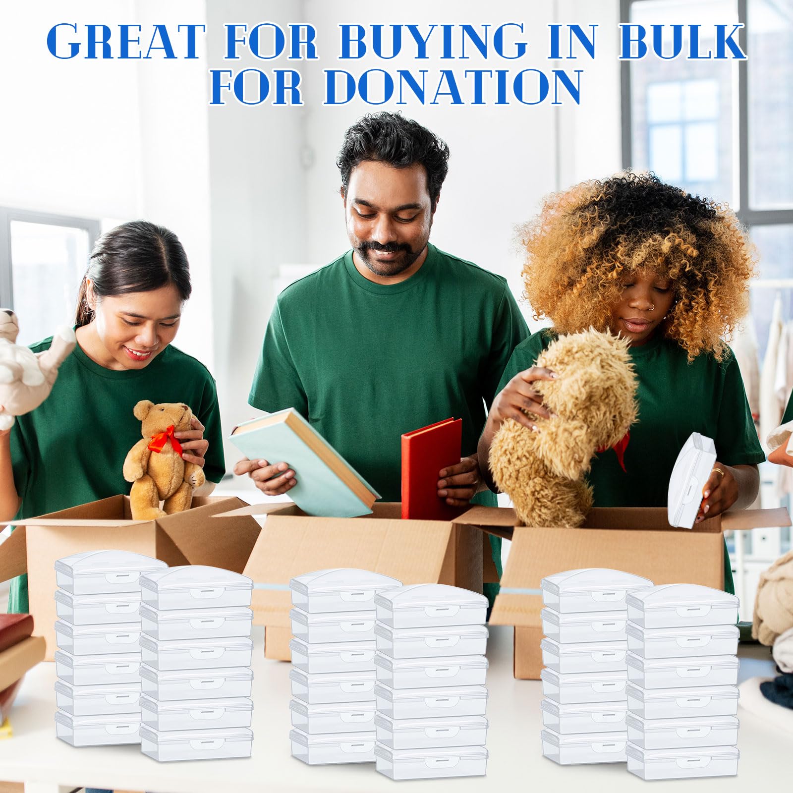 Reallnaive 100 recipientes de jabón a granel para viajes, jabonera para niños, estuche portátil de viaje con tapa para donaciones sin hogar, baño, camping, senderismo, vacaciones, gimnasio, ducha
