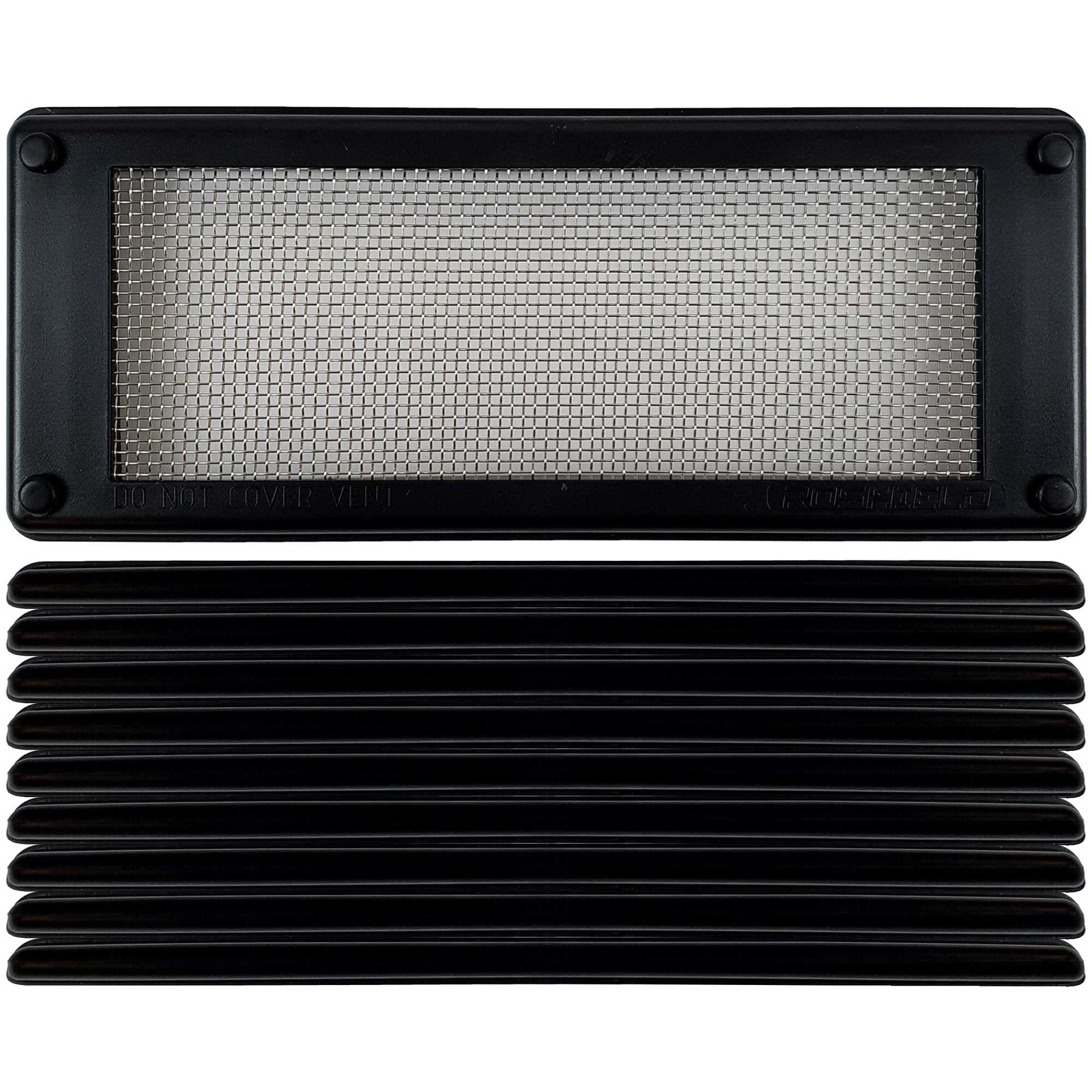 Couvercle d'aération Roshield lot de 10 grilles anti-insectes pour brique d'air standard noir