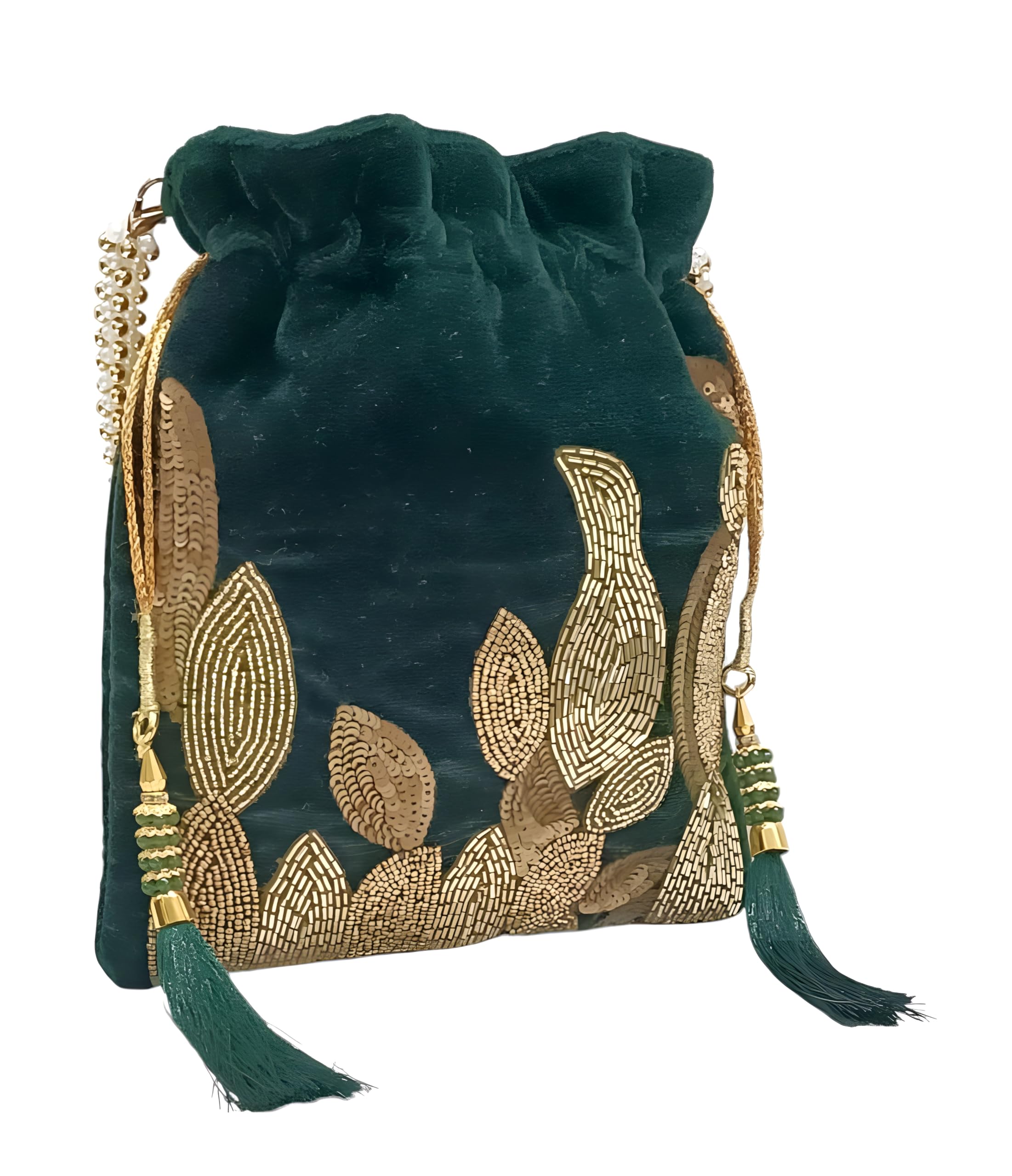 Amerie Fashions Womens Embroidered Potli Bag Purse for Party Wedding (Green) (B0DDQDJZ5Q) Amazon Price History, Amazon Price Tracker