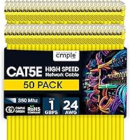 Vista 39 de Cmple - Cable Ethernet Cat5e de 7 pies, Cable Patch Ethernet UTP Cat 5e de 350 MHz, Cable LAN de red de 1 Gbps, Conectores RJ45, Compatible con PC