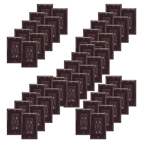 Miniatura 15 de GFCI Outlet Receptáculo dúplex decorativo delgado resistente a manipulaciones con indicador LED, interruptor de circuito de falla a tierra