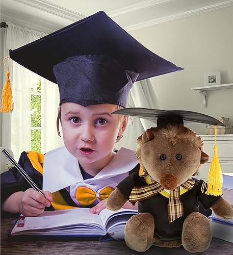 Miniatura 7 de DolliBu Juego de disfraz de graduación para oso de peluche, traje de graduación para animales de peluche, bonito juego de vestido y gorra con borla
