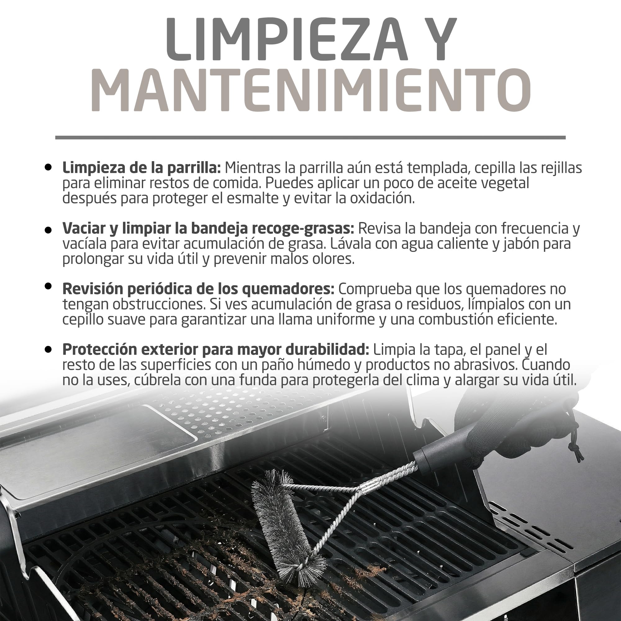 Amig - Barbacoa de Gas XXL Fireplus GRILL-2 5F - 139 x 55 x 115 cm - Superficie de Cocción 70x41,5 cm - Con Termómetro, Estante Lateral, Armario y Ruedas con Freno - Parrilla de Hierro Fundido - Negro