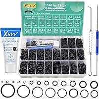 Vista 1 de 1140 piezas 21 tamaños Juego surtido de juntas tóricas para llave con grasa lubricante de silicona de grado alimenticio para reparación de sellos