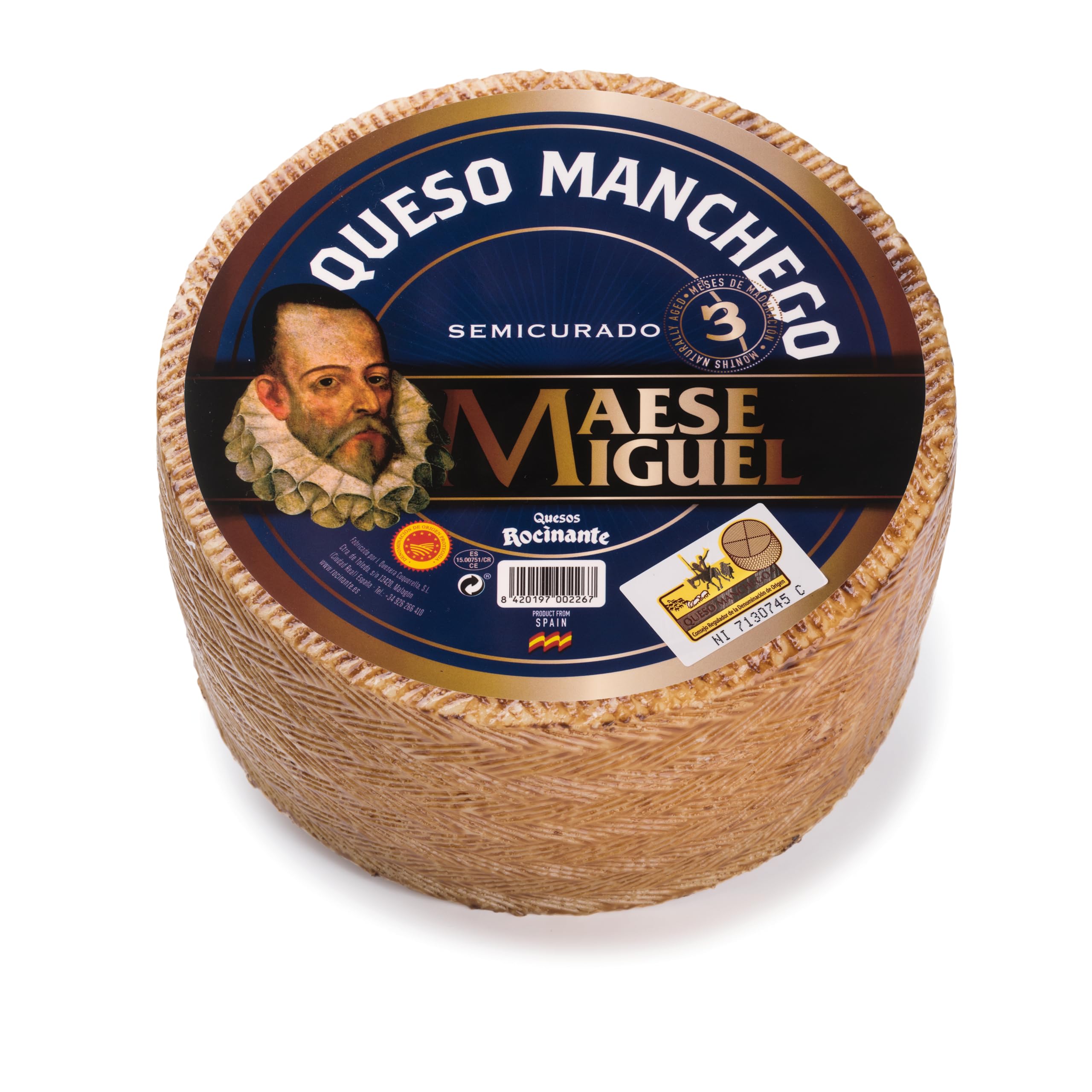 Manchego Whole Wheel (Approx. 7 lbs) | Authentic Spanish Sheep’s Milk Cheese