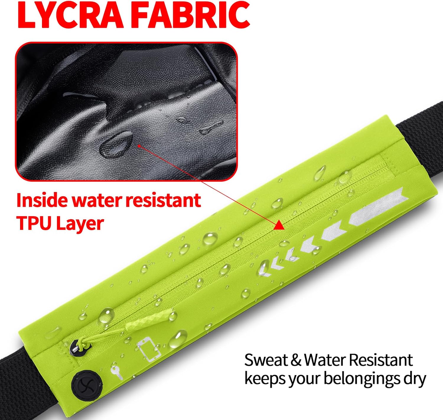 USHAKE Slim Running Belt for Women Men-Runners Phone Holder Fanny Pack, Adjustable, Bounce Free Waist Pouch bag for Workout, Money Belt, Run Gear Accessories Yellow - Image 3